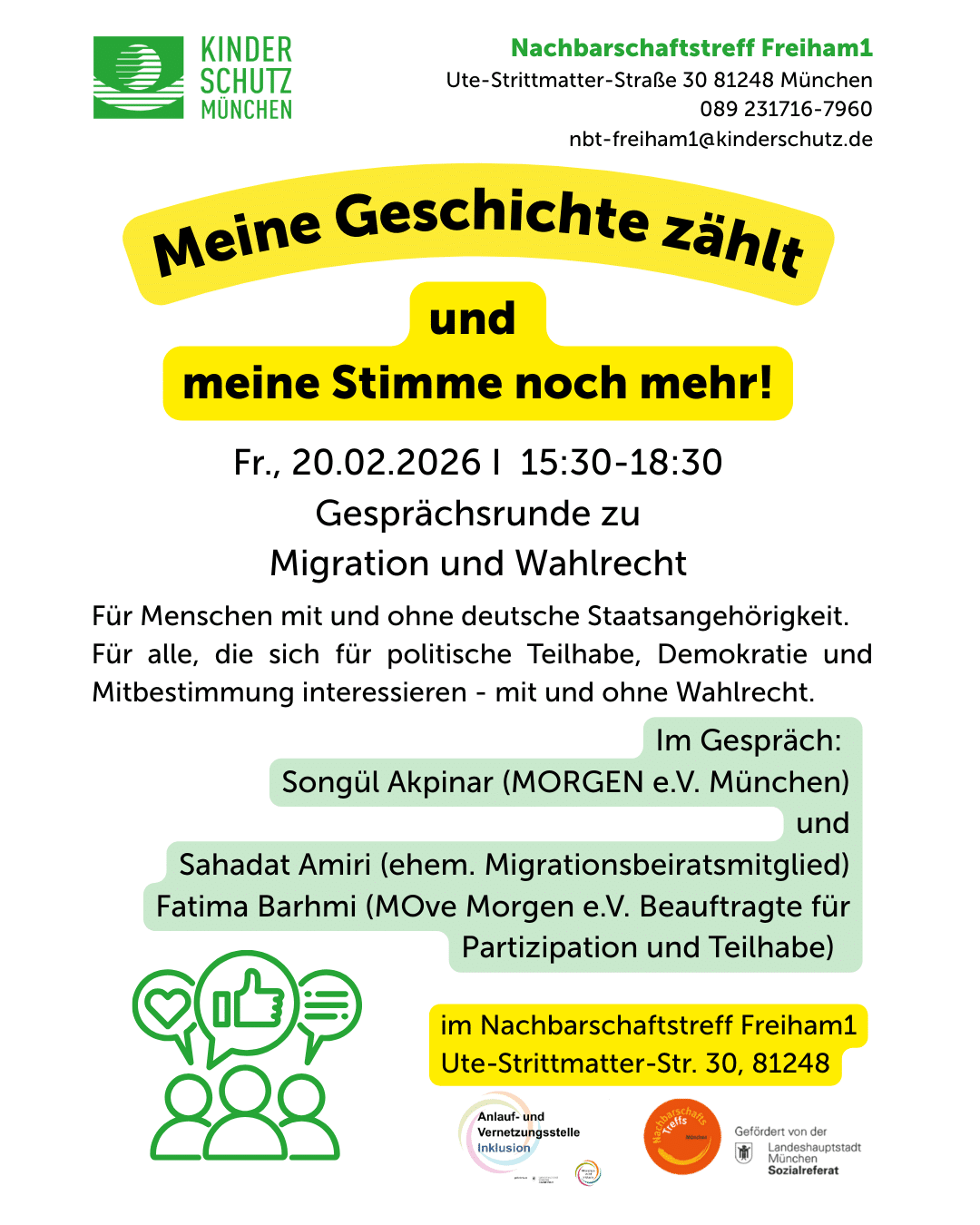 Podiumsdiskusion: Meine Geschichte zählt – und meine Stimme noch mehr!